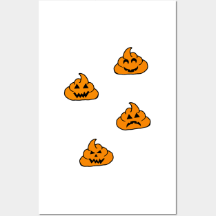 halloween jack o'lantern poo emoji Posters and Art